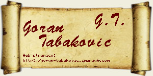 Goran Tabaković vizit kartica